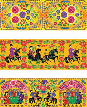 Пасхальная декоративная пленка со штрих-кодом НАРОДНЫЕ ПРОМЫСЛЫ - ГОРОДЕЦ-3